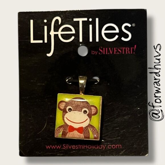 Bundle Sale 3 for $15 | LifeTiles Sock Monkey Pendant by Silvestri! - Picture 1 of 6
